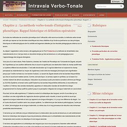 Chapitre 2 : La méthode verbo-tonale d'intégration phonétique. Rappel historique et définition opératoire - Intravaia Verbo-Tonale