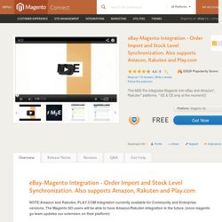 eBay/Amazon/Rakuten/PLAY.COM Magento Integration - Order Importing and Stock Level Synchronization