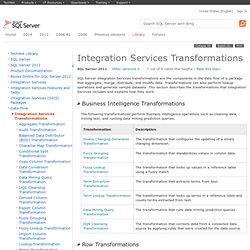 Integration Services Transformations