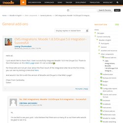 Moodle 1.8.3/Drupal 5.6 Integration - Successfull