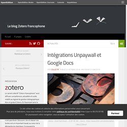 Intégrations Unpaywall et Google Docs