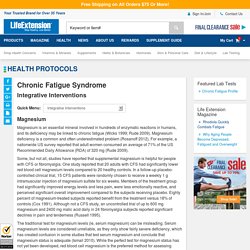 Chronic Fatigue Syndrome Integrative Interventions