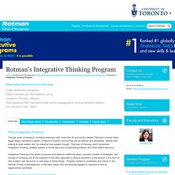 Rotman's Integrative Thinking Program