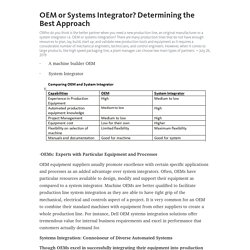 OEM or Systems Integrator? Determining the Best Approach