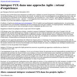 Intégrer l’UX dans une approche Agile : retour d’expérience