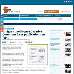 Intégrer une licence Creative Commons à ses publications en ligne