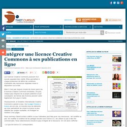 Intégrer une licence Creative Commons à ses publications en ligne