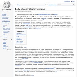 Body integrity identity disorder