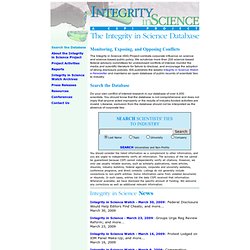 The Integrity in Science Database ~ Integrity in Science ~ CSPI