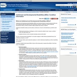 Intellectual and Developmental Disabilities (IDDs): Condition Information