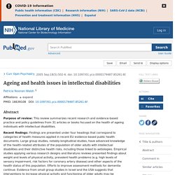 Ageing and health issues in intellectual disabilities