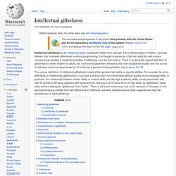 Intellectual giftedness