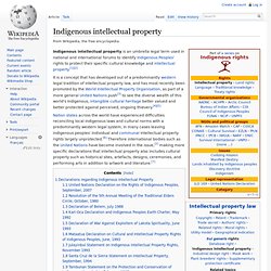 Indigenous intellectual property