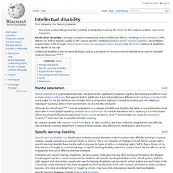 Intellectual disability