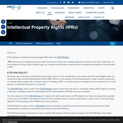 Intellectual Property Rights policy and IPR online database