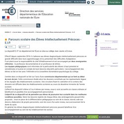 Direction des services départementaux de l'Éducation nationale de l'Eure - Parcours scolaire des Élèves Intellectuellement Précoces - E.I.P.