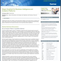 Magic Quadrant for Business Intelligence and Analytics Platforms