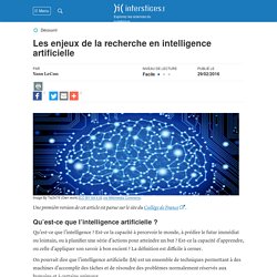 Les enjeux de la recherche en intelligence artificielle