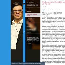 Recherches sur l'intelligence artificielle - Yann LeCun - Informatique et sciences numériques (2015-2016)