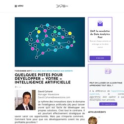 Quelques pistes pour développer « votre » intelligence artificielle