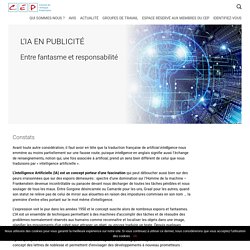 Avis du CEP « Intelligence artificielle en publicité » - CEP