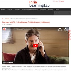Nouveau MOOC ! L’Intelligence Artificielle avec Intelligence – Inria Learning Lab