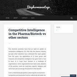 Competitive Intelligence in the Pharma/Biotech vs other sectors – Biopharmavantage