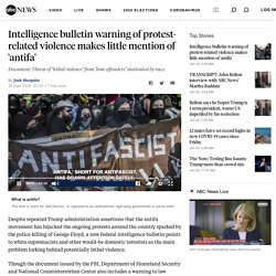 Little mention of 'antifa' in intelligence bulletin warning of protest-related violence