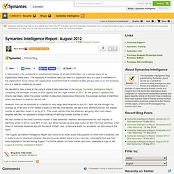 Intelligence Report: August 2012