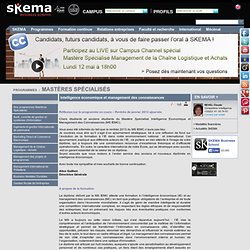 SKEMA - Programmes Mastères spécialisés - intelligence economique et management des connaissances