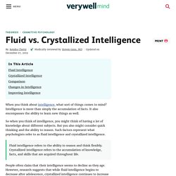 Fluid Intelligence vs. Crystallized Intelligence