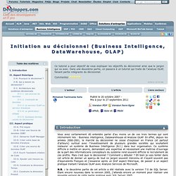 Business intelligence,Datawarehouse et analyse OLAP