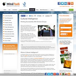 Cultural Intelligence - Career Development From MindTools