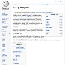 Military intelligence - Wiki