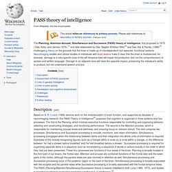 PASS theory of intelligence