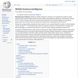 Mobile business intelligence