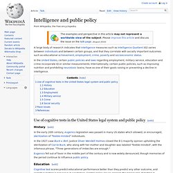Intelligence and public policy