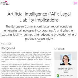 Artificial Intelligence ("AI"): Legal Liability Implications