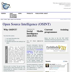 Open Source Intelligence (OSINT) ; Reuser's Information Services ; Open Source Intelligence (OSINT)