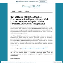 Out of Home (OOH) Tea Market Procurement Intelligence Report With COVID-19 Impact Analysis