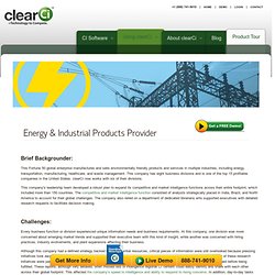Competitive Intelligence Case Study Energy & Industrial Product Manufacturer