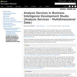 Analysis Services in Business Intelligence Development Studio