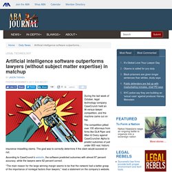 Artificial intelligence software outperforms lawyers (without subject matter expertise) in matchup