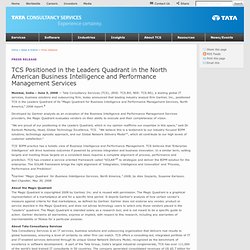 News & Events: Press Release : TCS Positioned in the Leaders Quadrant in the North American Business Intelligence and Performance Management Services