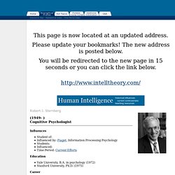 Human Intelligence: Robert J. Sternberg