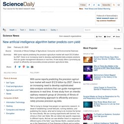 SCIENCE DAILY 20/02/20 New artificial intelligence algorithm better predicts corn yield