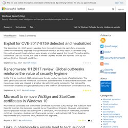Microsoft Malware Protection Center – Threat Research & Response Blog