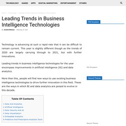 Leading Trends In Business Intelligence Technologies