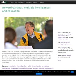 Howard Gardner, multiple intelligences and education