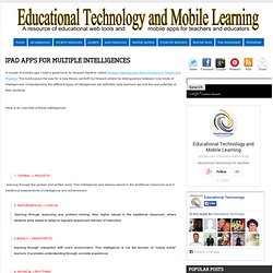 Educational Technology and Mobile Learning: iPad Apps for Multiple intelligences
